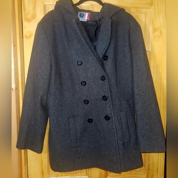 Arizona Jean Company Jackets & Blazers - ❄️Arizona Jean Company 75% Wool Gray Pea Coat Mid Length Size XL